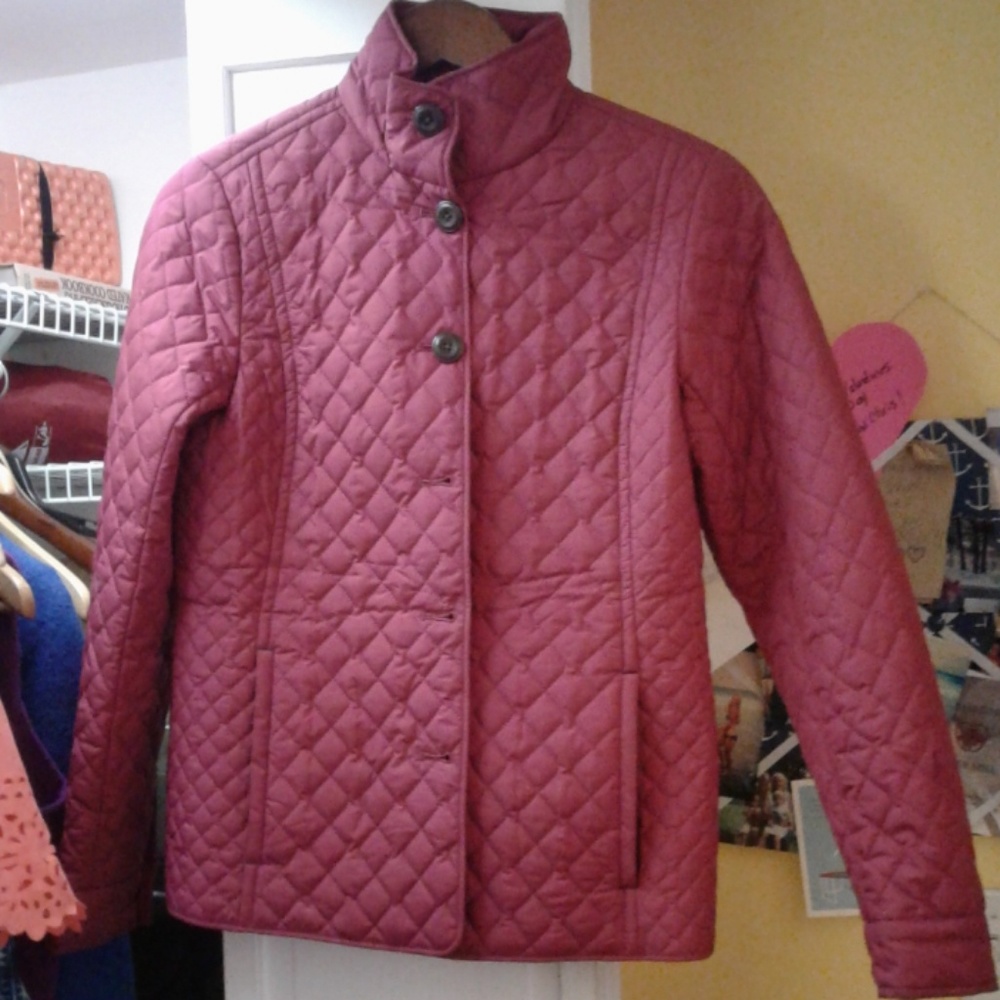 Lands end pink quilted jacket